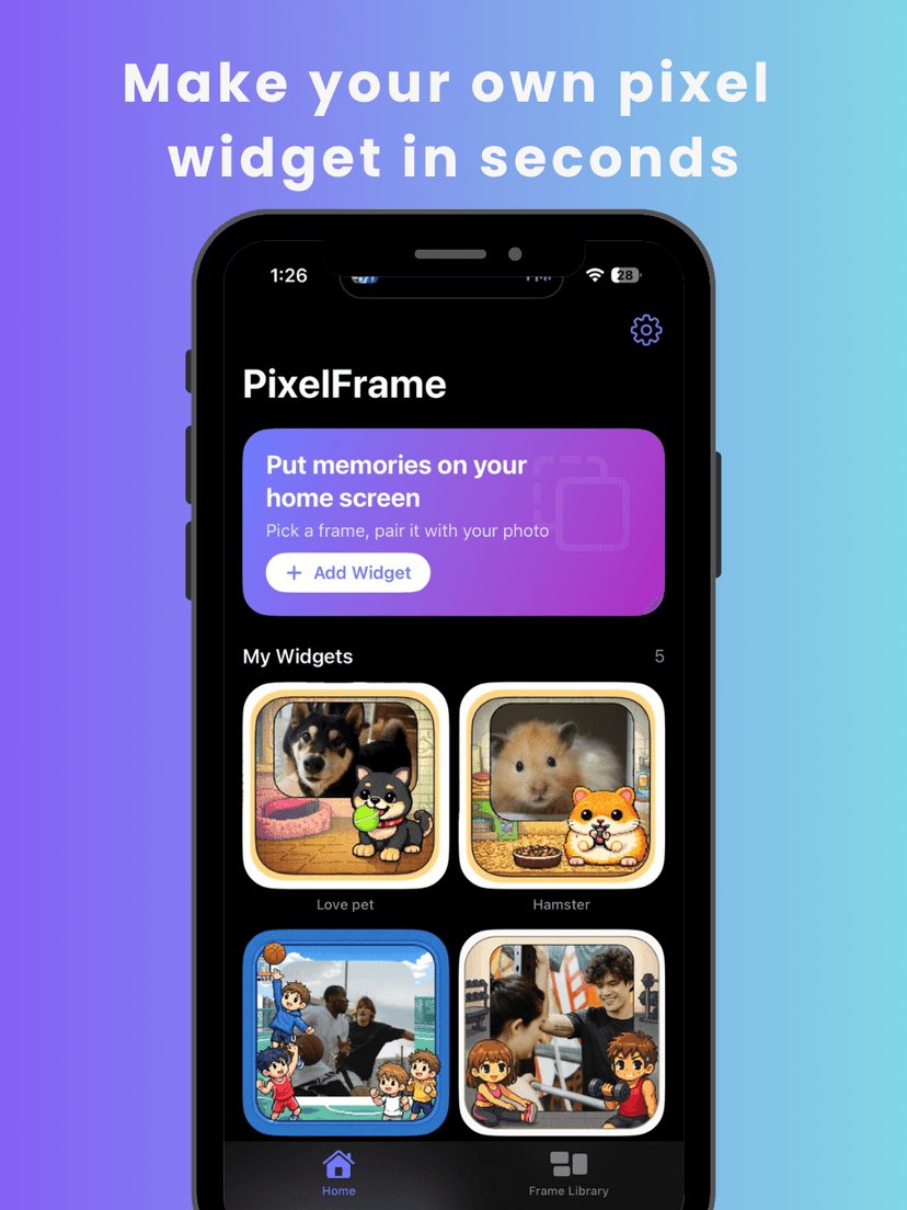 PixelFrame - iOS 桌面小工具 App screenshot 2