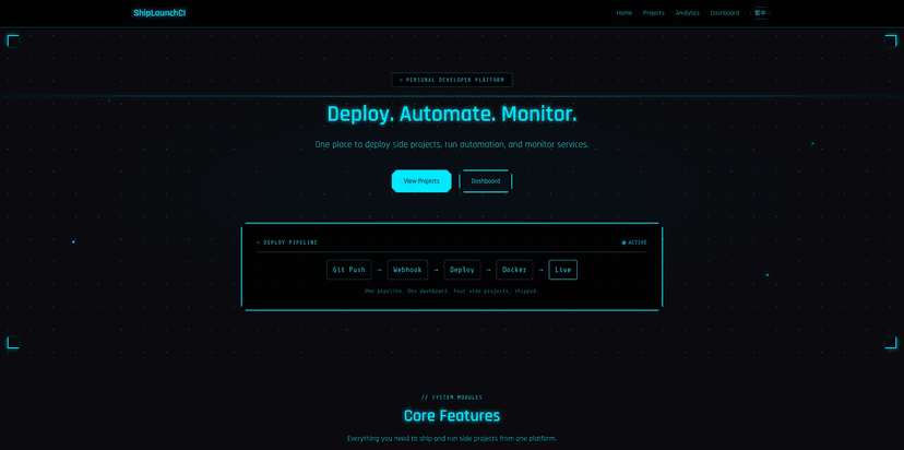 ShipLaunch - 個人開發者部署平台 screenshot 1